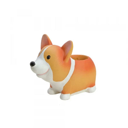 Cute Resin Corgi Planter Flower Pot