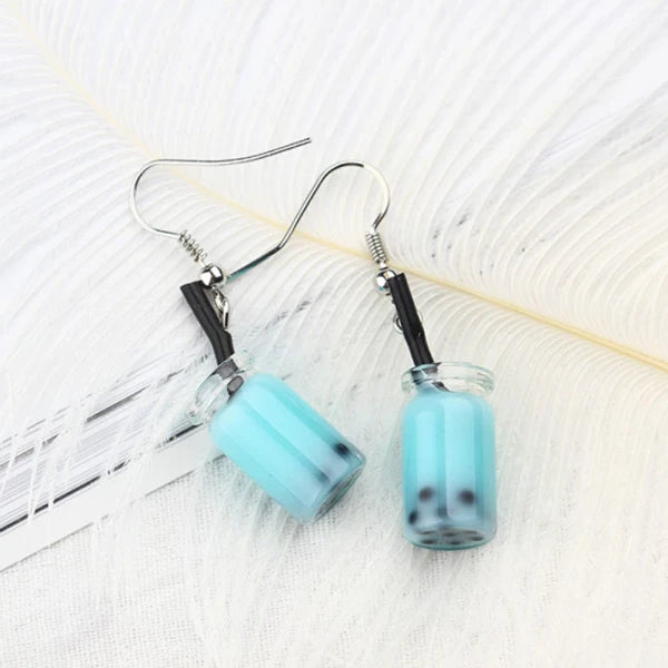 Cute Milk Tea Dangle Boba Earrings