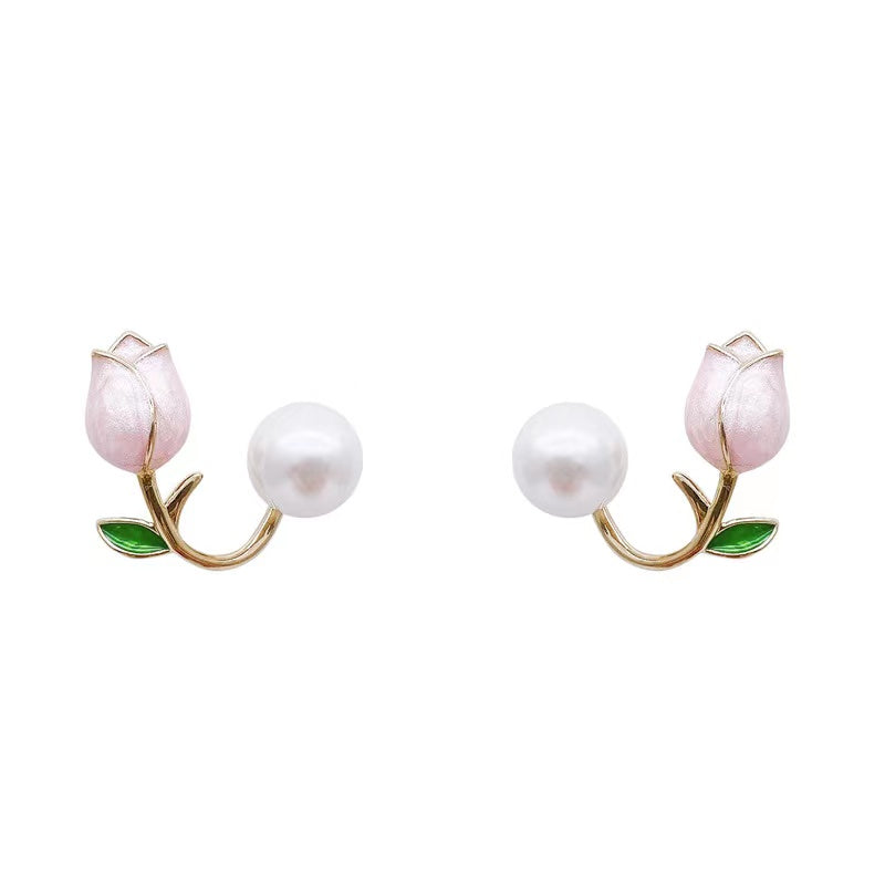 Pink Flower Earrings