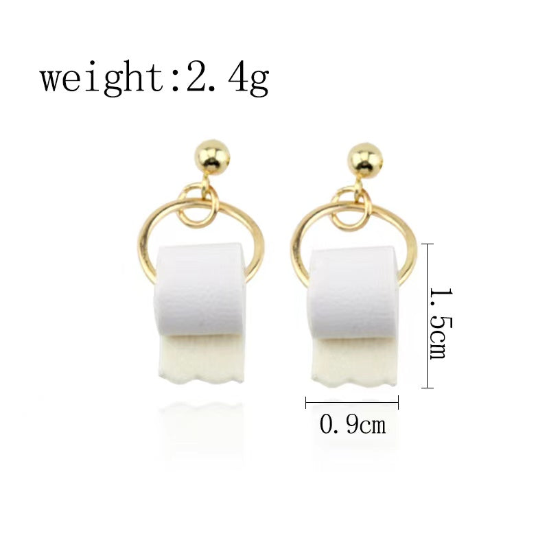 Roll Toilet Shape Earrings