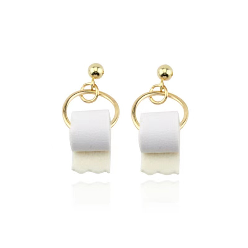 Roll Toilet Shape Earrings